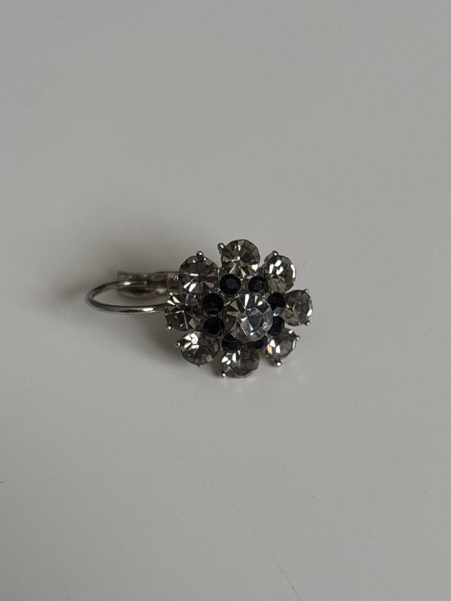 Pendientes Flor Plata Marrón