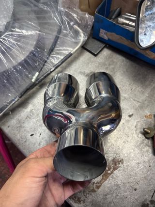 Cola escape doble salida acero inoxidable