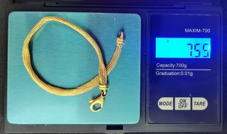 Pulsera Cordón Oro 18K, 7,55 gr, 18 cm