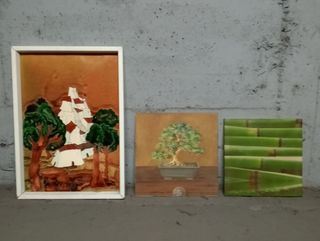 3 Cuadros Decorativos - Barcos, Bonsái, Bambú