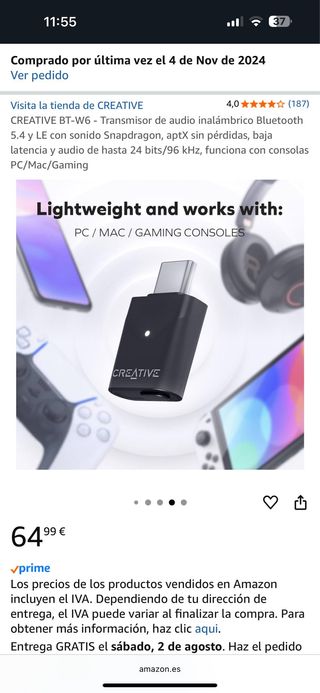 Creative BT-W6 - DAC Bluetooth 5.4