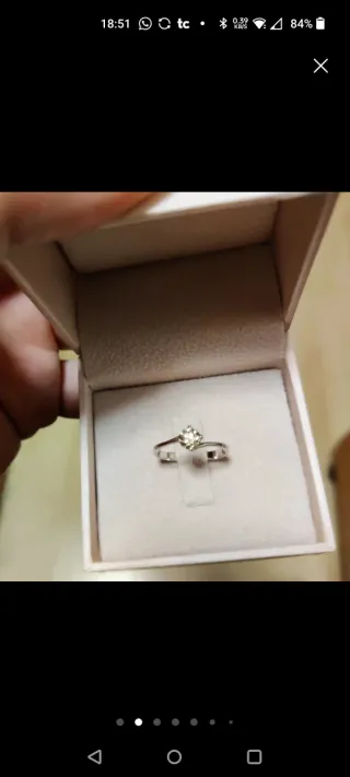 Anillo oro blanco con Diamante Natural NUEVO