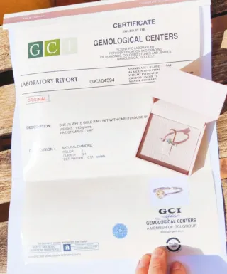 Anillo oro blanco con Diamante Natural NUEVO