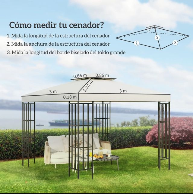 Techo Reemplazo  3x3m Beige