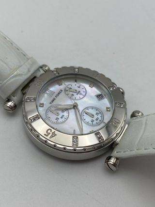 RELOJ TIME FORCE FANTASY KIRLY TF3384L02 ESFERA BLANCA MEDRE PERLA/ CORRE ADE PIEL BLANCA