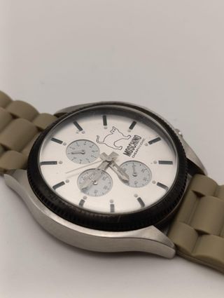 RELOJ MOSCHINO CHEAPANDCHIG MOSCHINO MW0067 ESERA BLANCA/ CORREA BEIGE (MARCA EN CRISTAL)