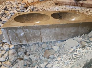 Fregadero doble piedra - Marrón