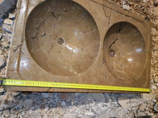 Fregadero doble piedra - Marrón