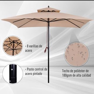 Parasol de jardín 3x3m beige