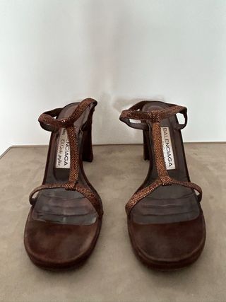 Sandalias Balenciaga Marrón Dorado 37
