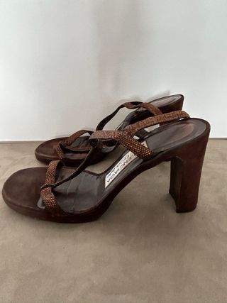 Sandalias Balenciaga Marrón Dorado 37