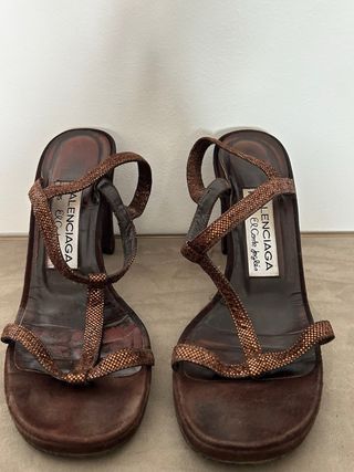 Sandalias Balenciaga Marrón Dorado 37