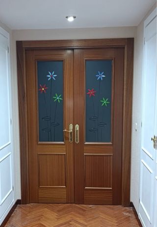 Puertas salón con cristal.