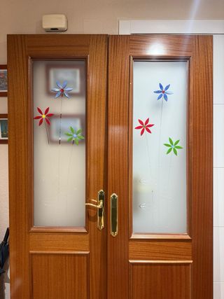 Puertas salón con cristal.