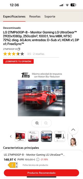 Monitor Gaming LG UltraGear 27MP60GP-B
