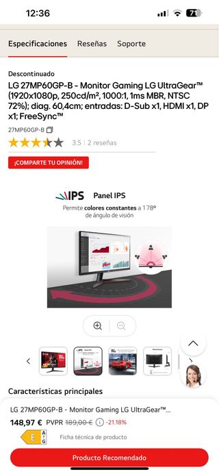 Monitor Gaming LG UltraGear 27MP60GP-B