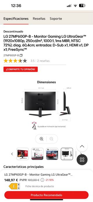 Monitor Gaming LG UltraGear 27MP60GP-B