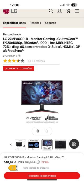 Monitor Gaming LG UltraGear 27MP60GP-B