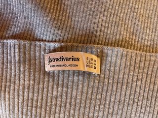 Chaqueta punto gris Stradivarius
