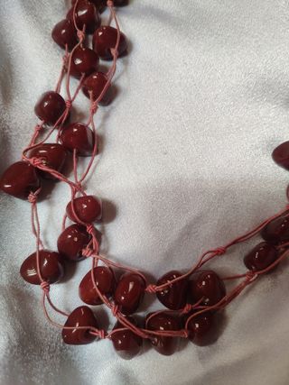 Collana multifilo agata rossa