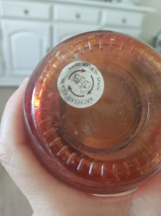 Jarrón vidrio rojo anaranjado