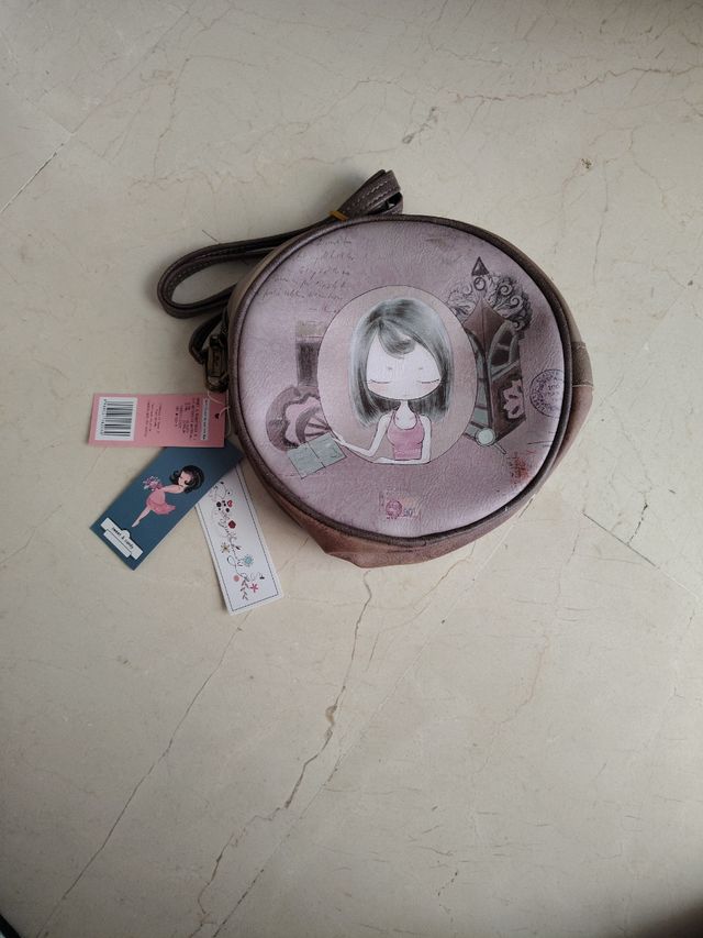 Bolso niña - marrón y rosa