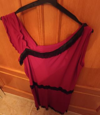 Vestido fiesta rojo con flecos