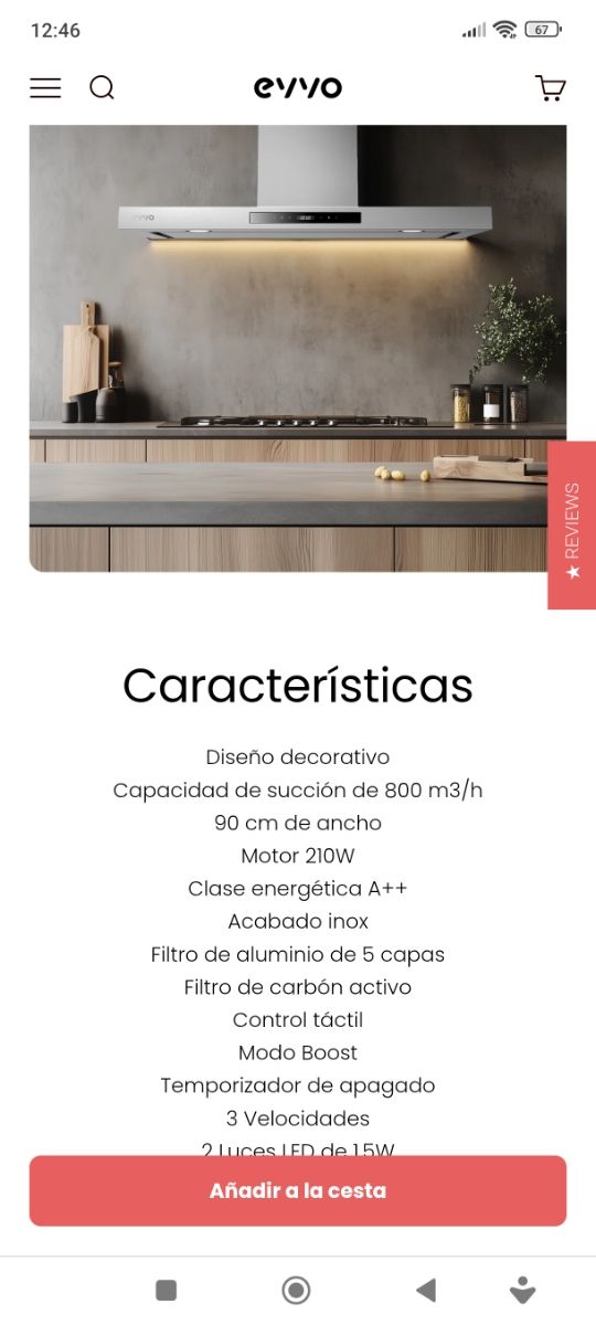 Campana Evvo CE37 Inox - 90cm