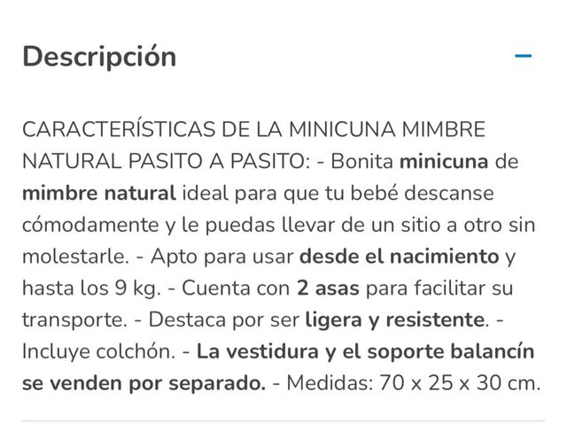 Cuna Moisés mimbre + colchoncito