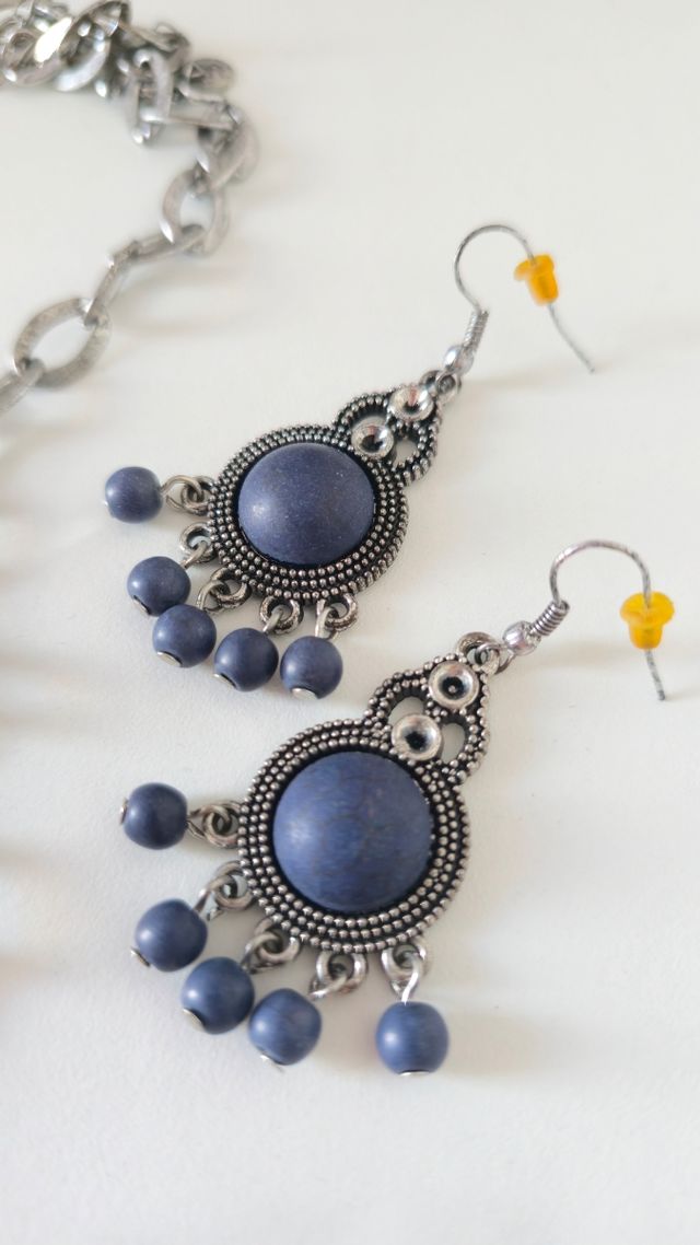 Conjunto bisutería azul plata