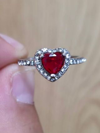 Anillo Ajustable de Plata 925 / Corazon