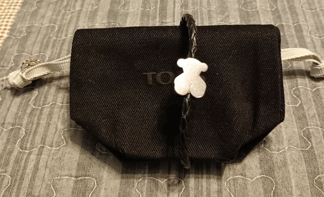 Pulsera Tous - Piel marrón, plata 20cn