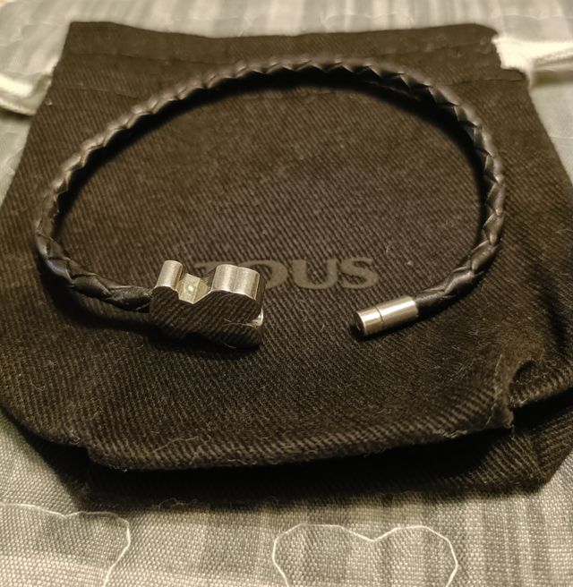 Pulsera Tous - Piel marrón, plata 20cn