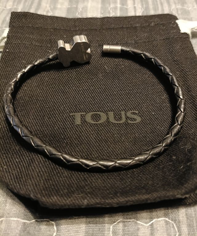 Pulsera Tous - Piel marrón, plata 20cn