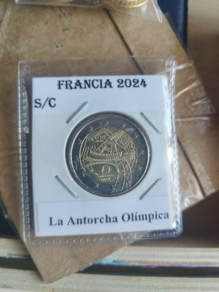 Moneda 2€ Francia 2024 - Antorcha Olímpica