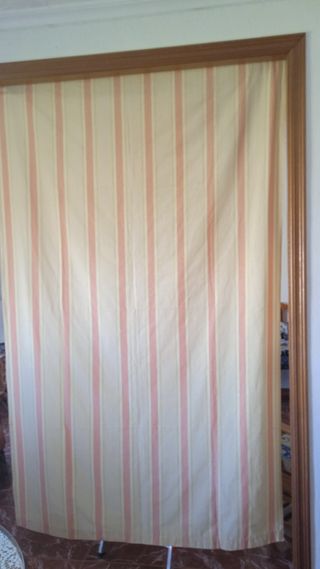 Cortina rayas beige-rosa