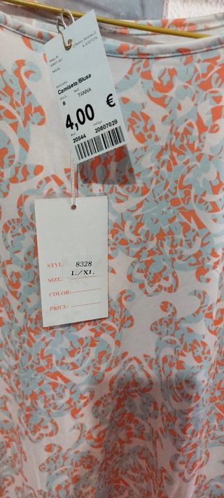 Blusón verano blanco-naranja T-M