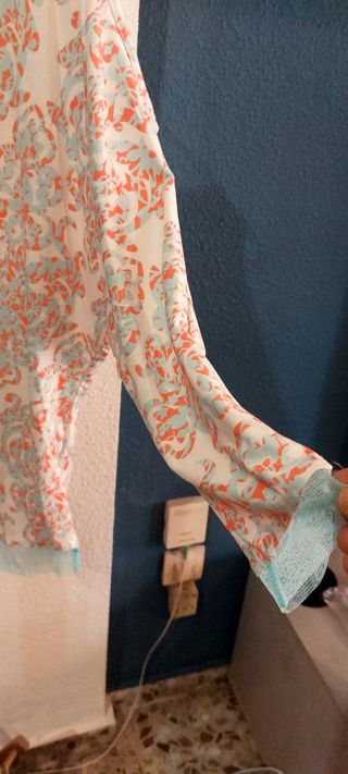 Blusón verano blanco-naranja T-M