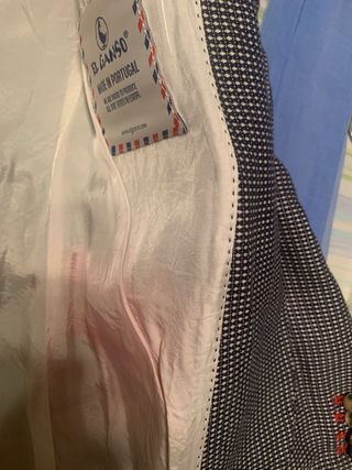 Traje de mujer, marca El Ganso, azul y blanco