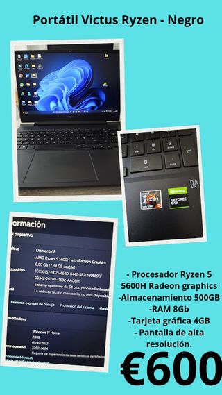 Portátil HP Victus Ryzen 5 5600H