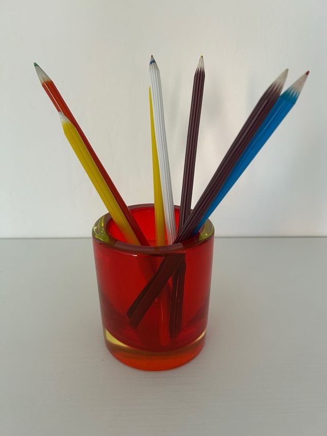 Porta Matite e Matite in Vetro di Murano