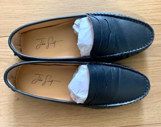 Mocasines de mujer de piel azul, John Scoty