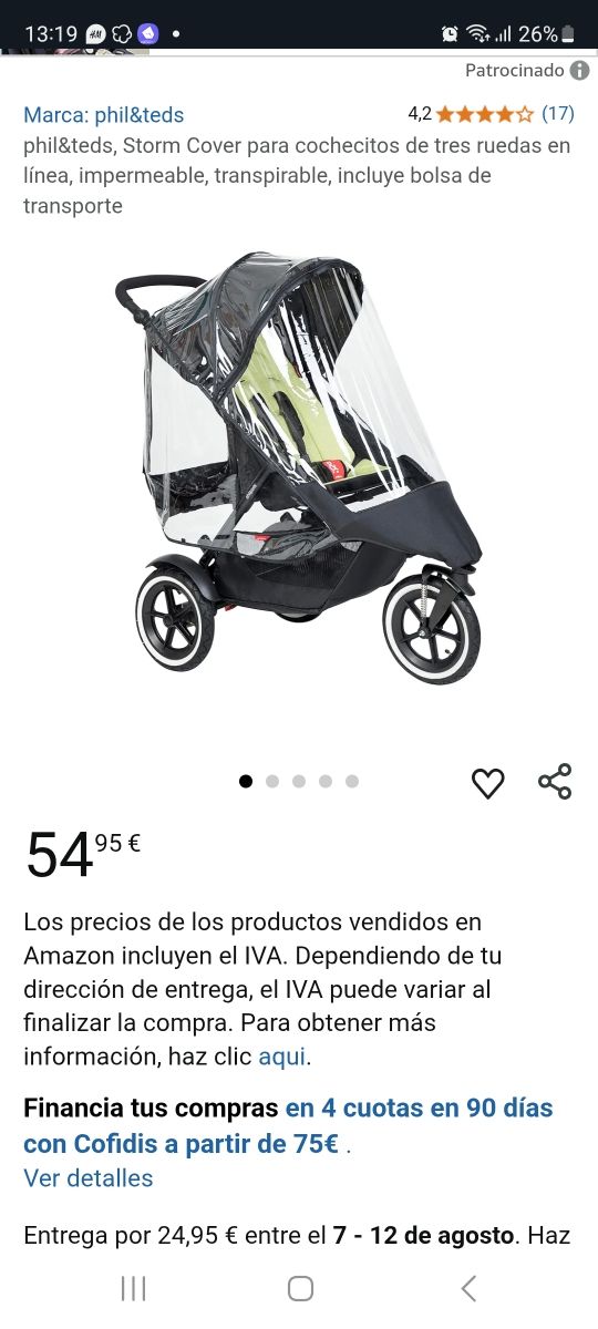 phil&teds Storm Cover carrito doble