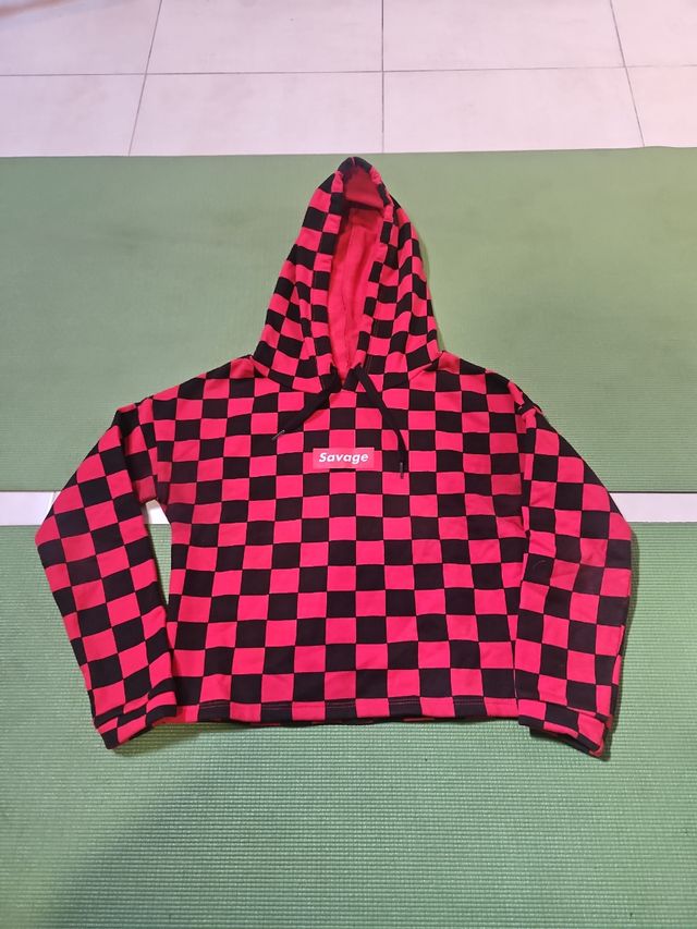 Sudadera Savage S roja y negra