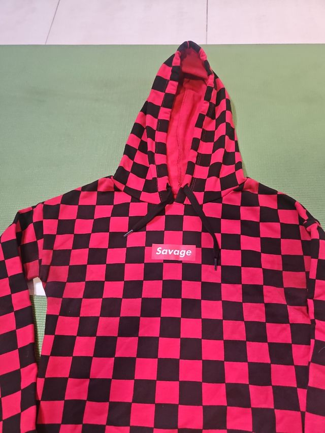 Sudadera Savage S roja y negra