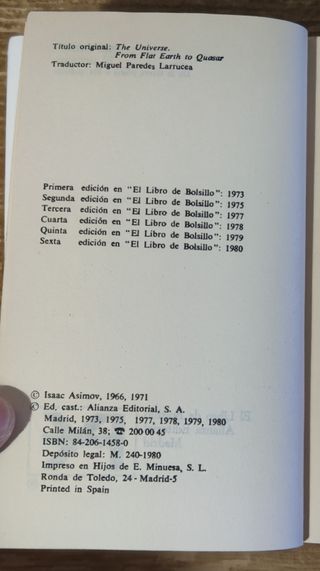 Libro - El Universo (1980) Isaac Asimov
