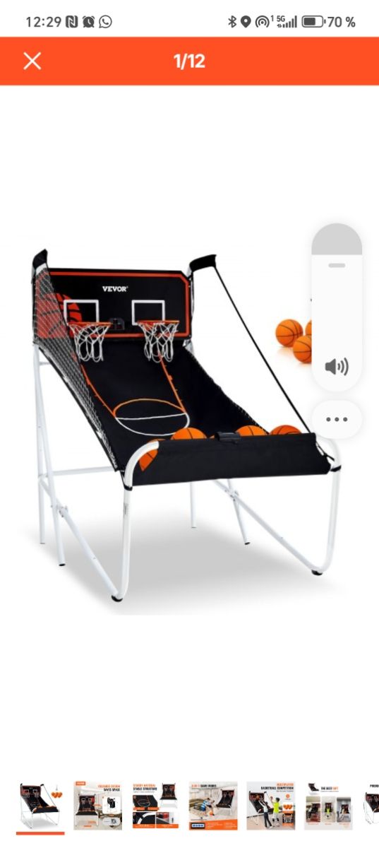 Juego Arcade Baloncesto Plegable,sin abrir, ticket