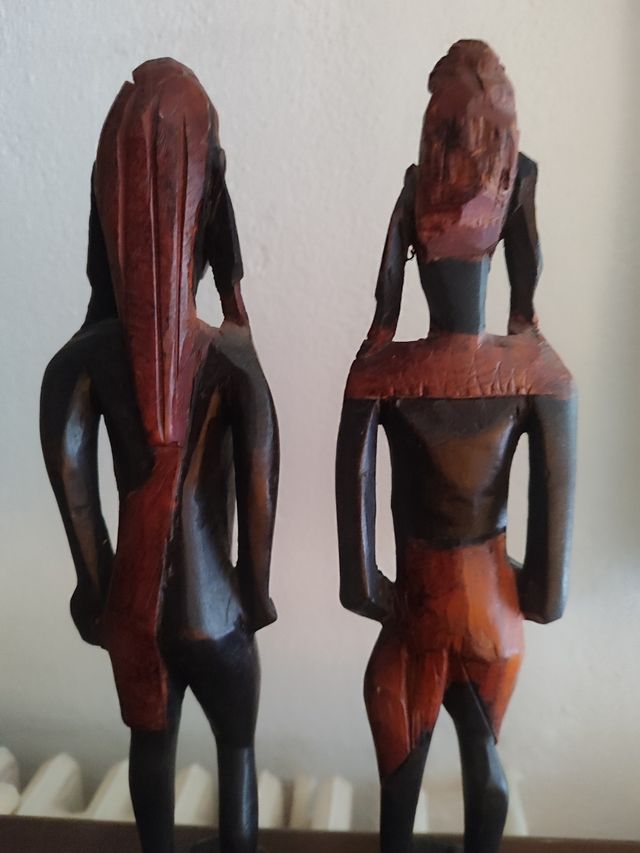 Coppia di sculture africane in legno
