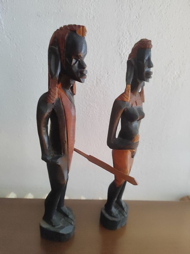 Coppia di sculture africane in legno