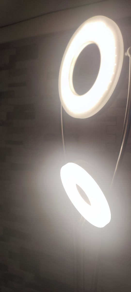 Lámpara pie LED doble - Plata